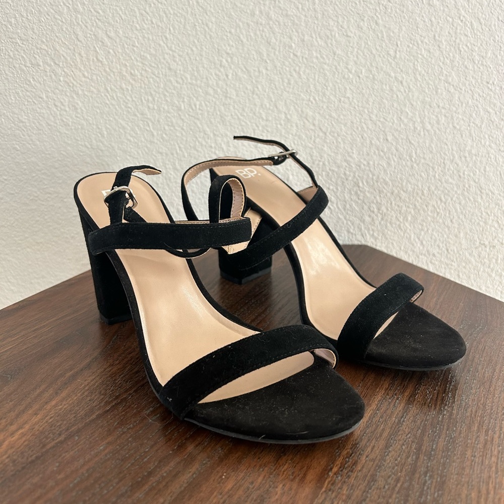 Women’s BP Black Velvet Strap Heels
